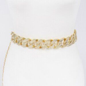 Rhinestone Oversized Chain Belt